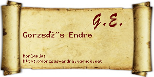 Gorzsás Endre névjegykártya