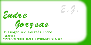 endre gorzsas business card